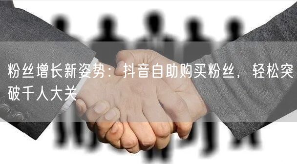 粉丝增长新姿势:抖音自助购买粉丝,轻松突破千人大关