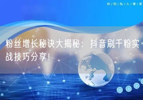 粉丝增长秘诀大揭秘：抖音刷千粉实战技巧分享！