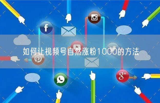 如何让视频号自然涨粉1000的方法